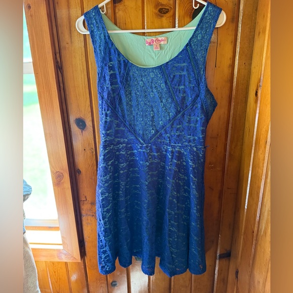 Candie's Blue and Mint Green Lace Dress‎ size L - Picture 1 of 4